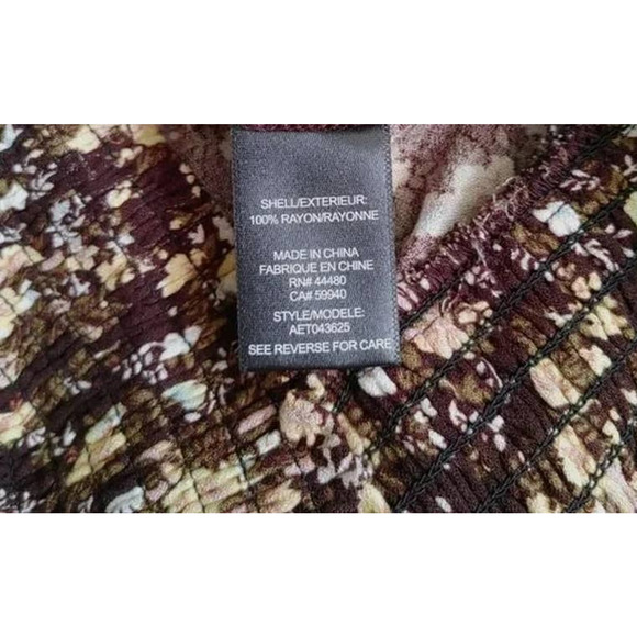 AFRM Women's Wrap-Front Top Fall Bouquet Floral Extra Small/XS NEW V-Neck Puff - Picture 7 of 7